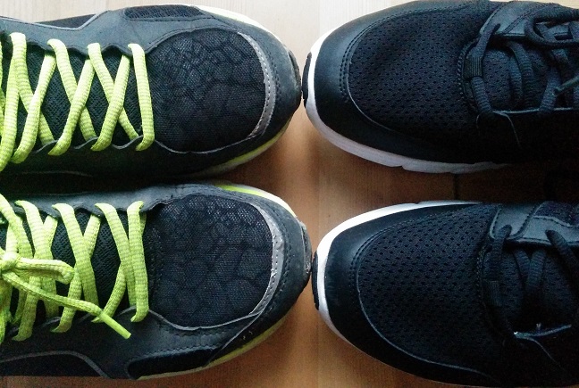 Meine ersten Laufschuhe und meine aktuellen Laufschuhe